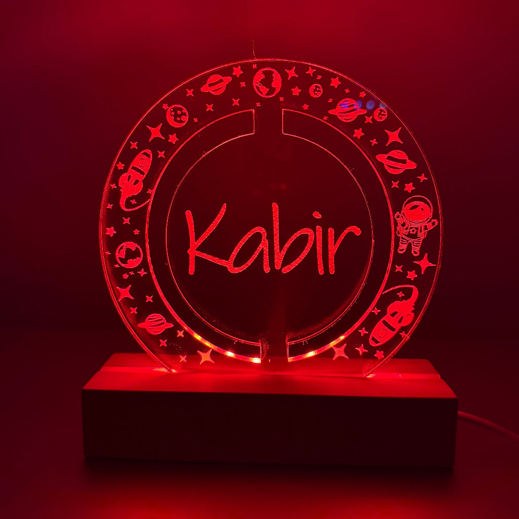 Personalised Space Pattern Acrylic LED Night Light