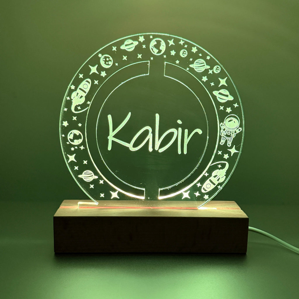 Personalised Space Pattern Acrylic LED Night Light