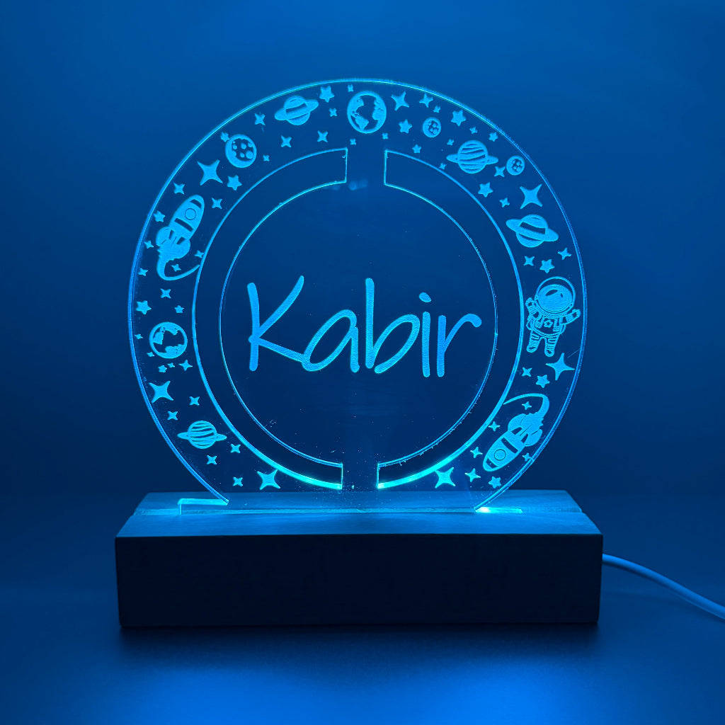 Personalised Space Pattern Acrylic LED Night Light