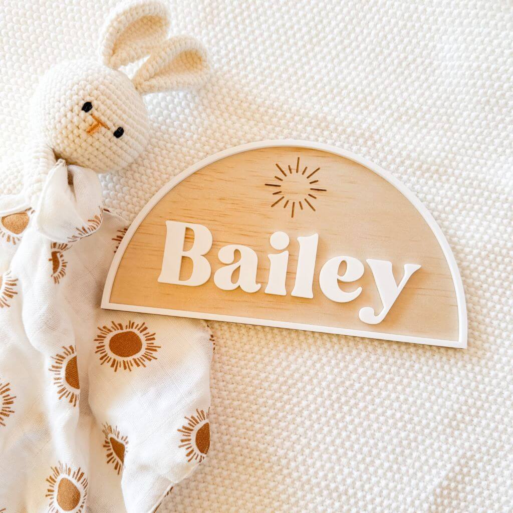 Personalised Half-Moon Name Plaque