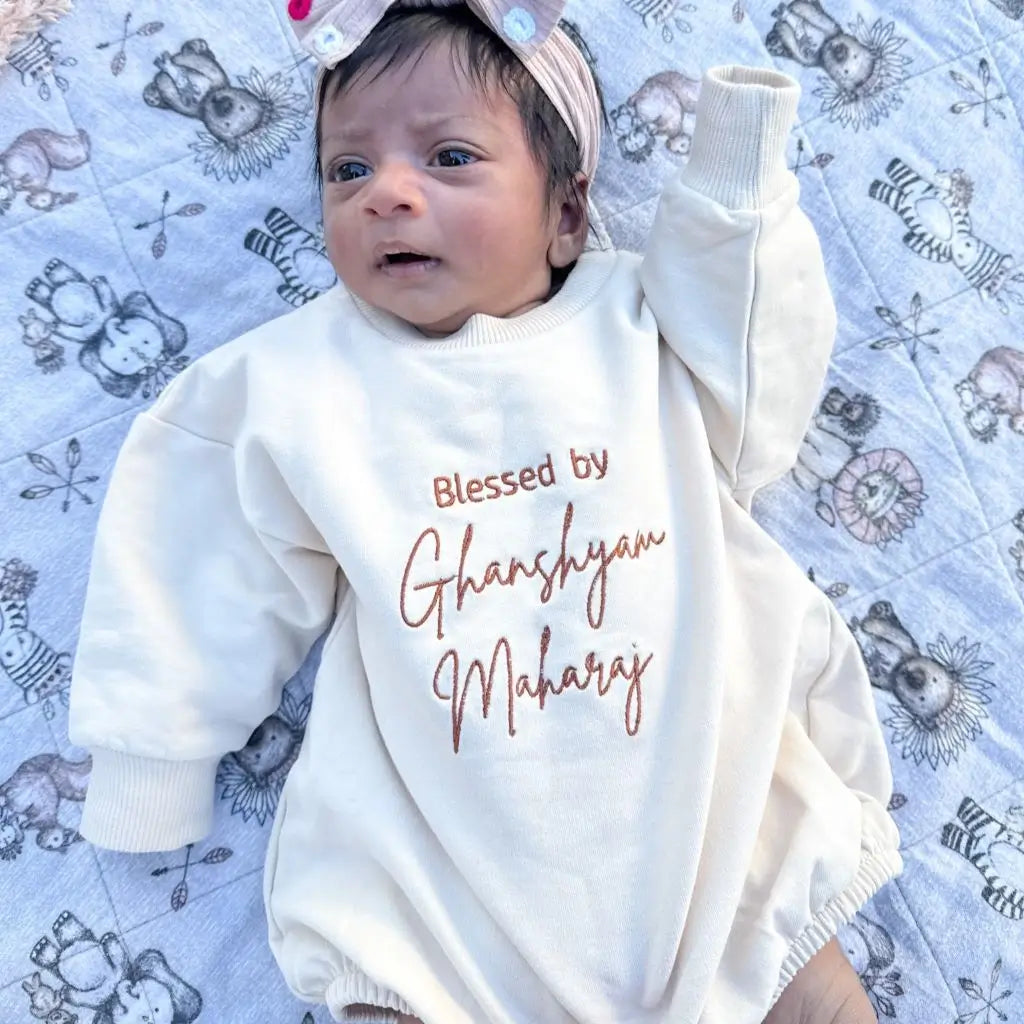 Personalised Sweatshirt Baby Romper (3-6 months)