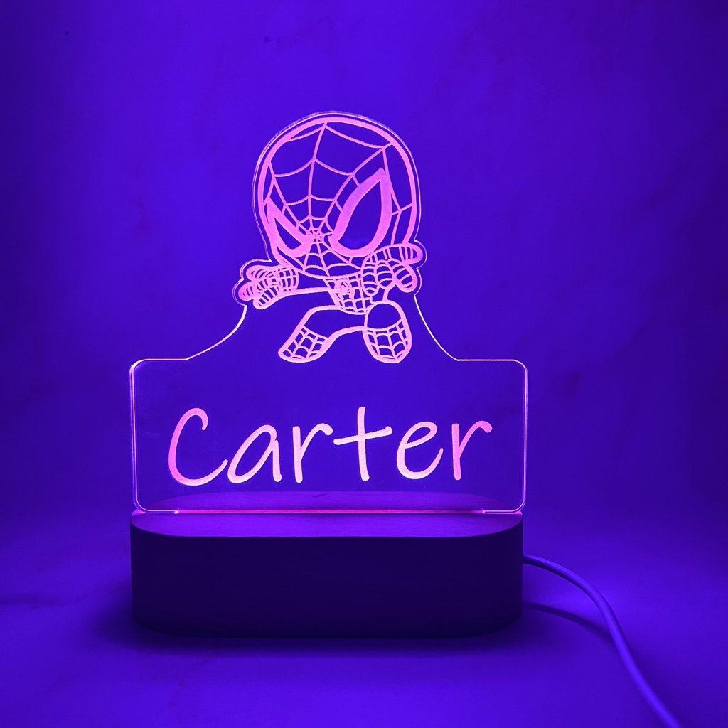 Personalised Baby Spiderman Night Light - KnK krafts