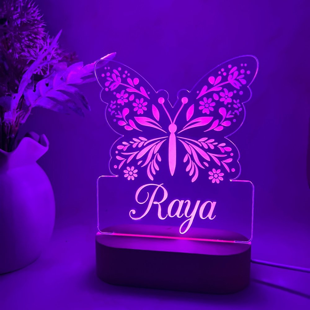 Personalised Butterfly Led Light - KnK krafts