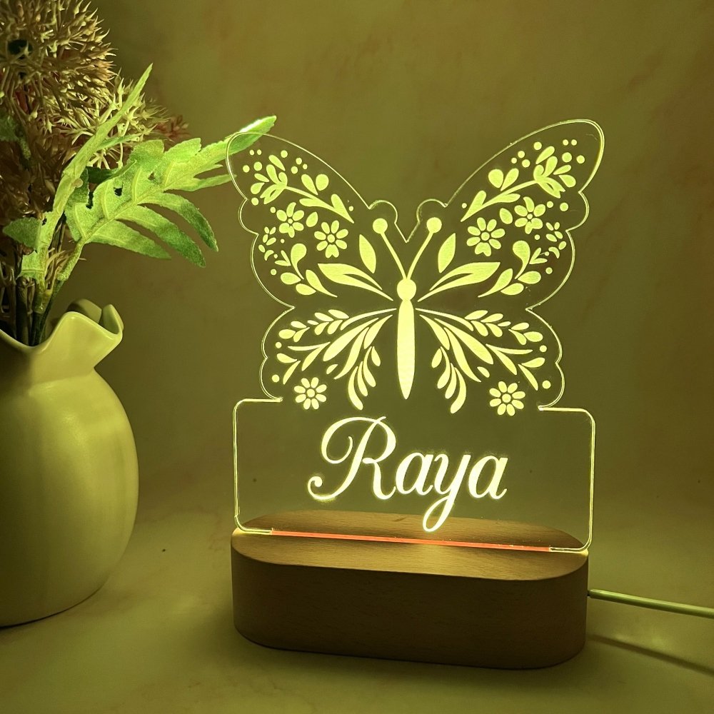 Personalised Butterfly Led Light - KnK krafts