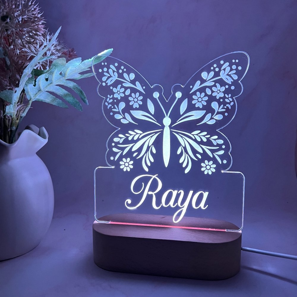 Personalised Butterfly Led Light - KnK krafts