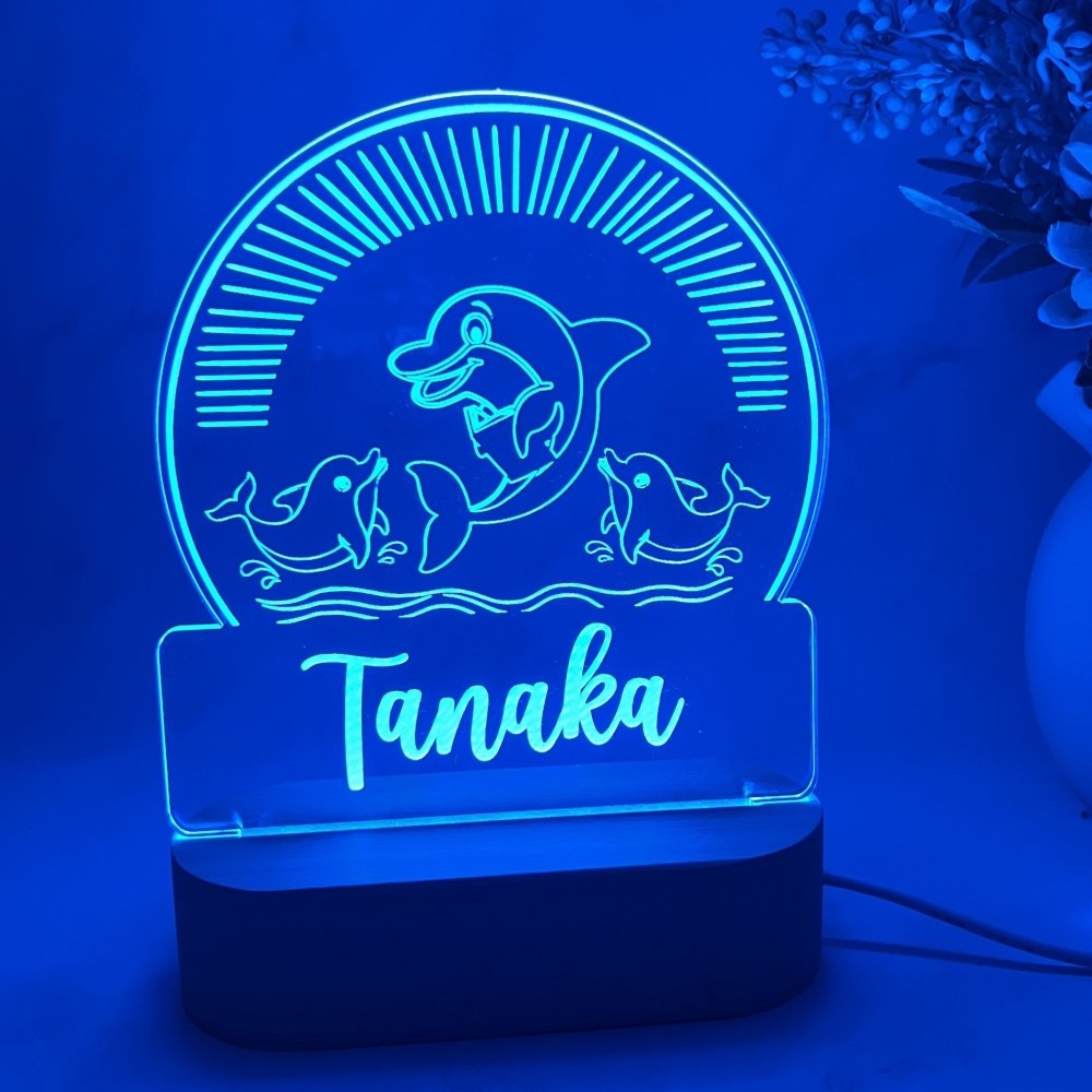 Personalised Dolphin LED Night Light - KnK krafts