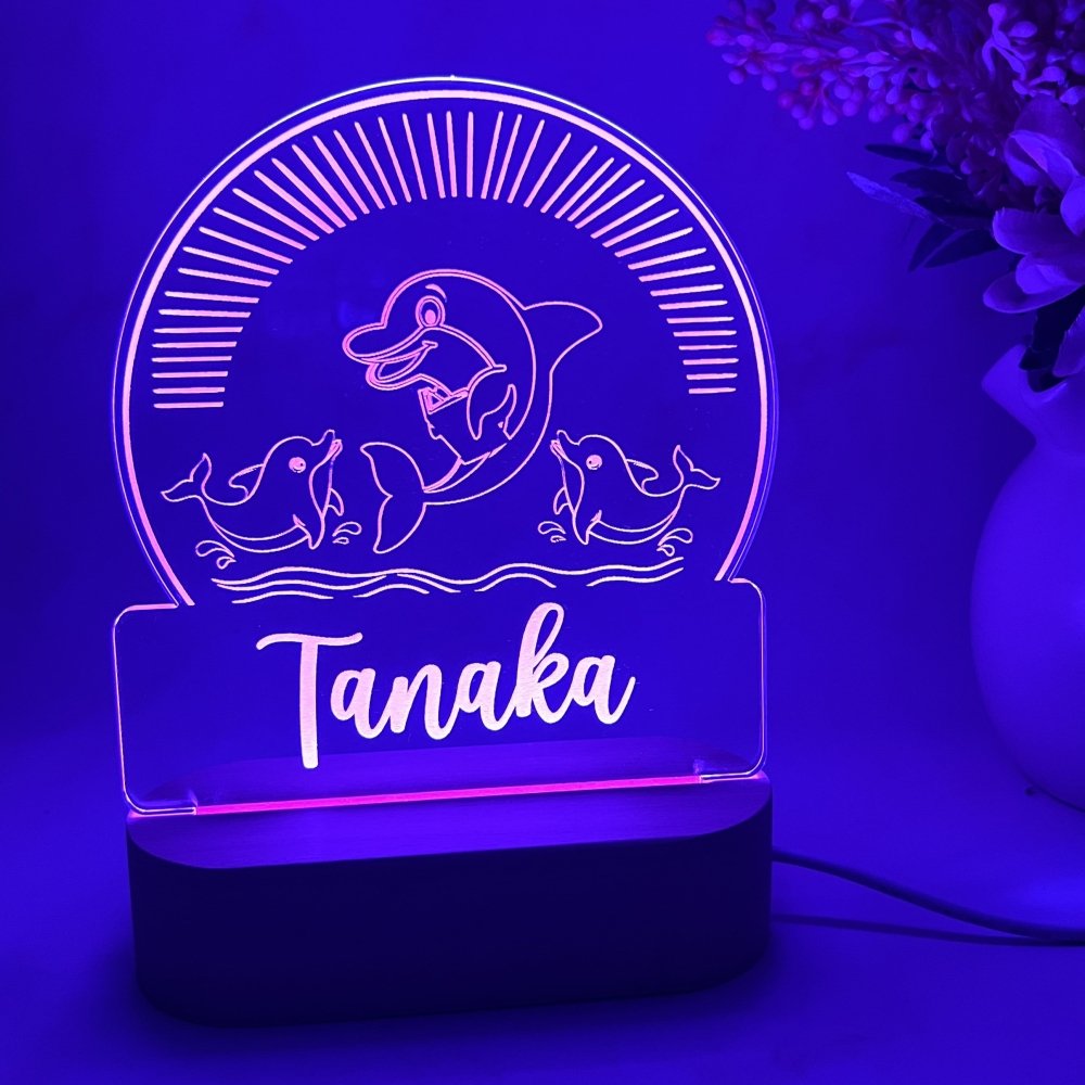 Personalised Dolphin LED Night Light - KnK krafts