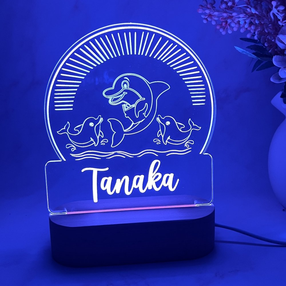 Personalised Dolphin LED Night Light - KnK krafts