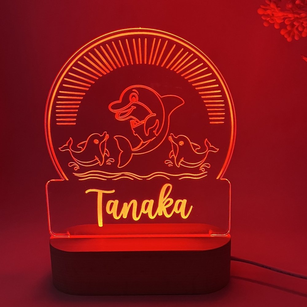 Personalised Dolphin LED Night Light - KnK krafts