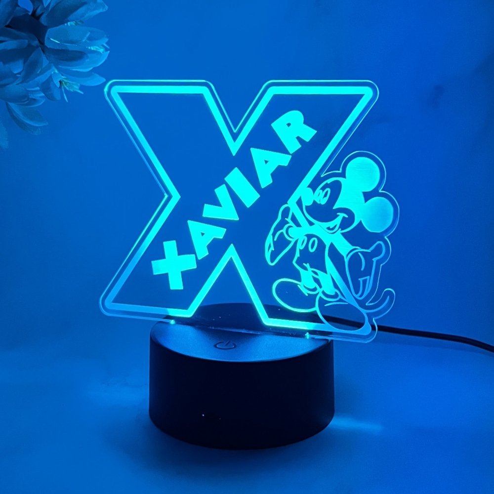 Personalised Monogram Mickey Led Night Light - KnK krafts