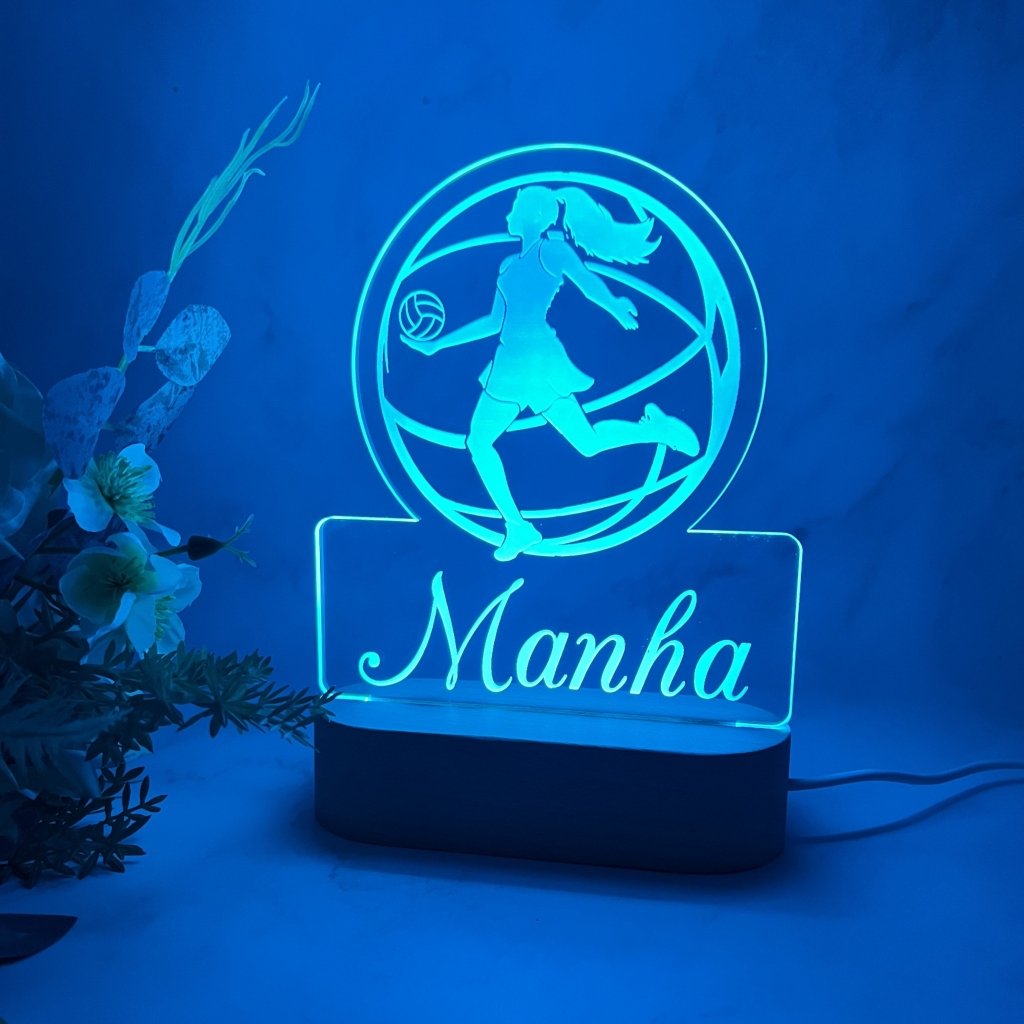 Personalised Netball Led Night Lamp 2 - KnK krafts