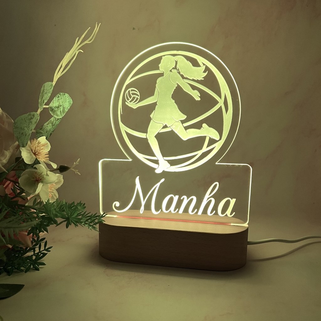 Personalised Netball Led Night Lamp 2 - KnK krafts