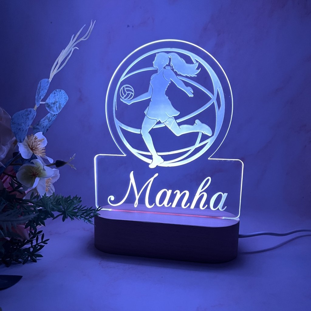 Personalised Netball Led Night Lamp 2 - KnK krafts