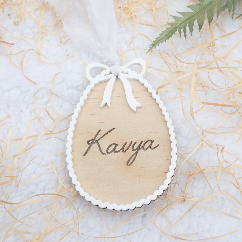 Personalised Scalloped Easter Ornament - KnK krafts