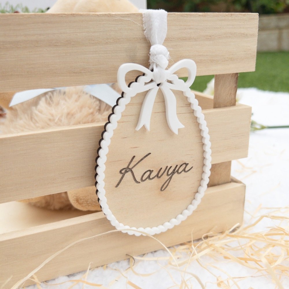 Personalised Scalloped Easter Ornament - KnK krafts