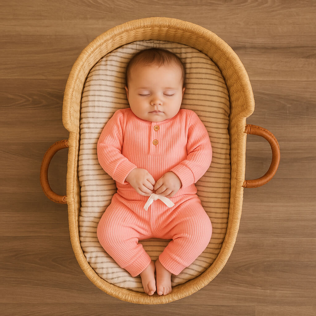 Personalised Ribbed Cotton Baby Bodysuit & Jogger Set with Name Embroidery-Pink