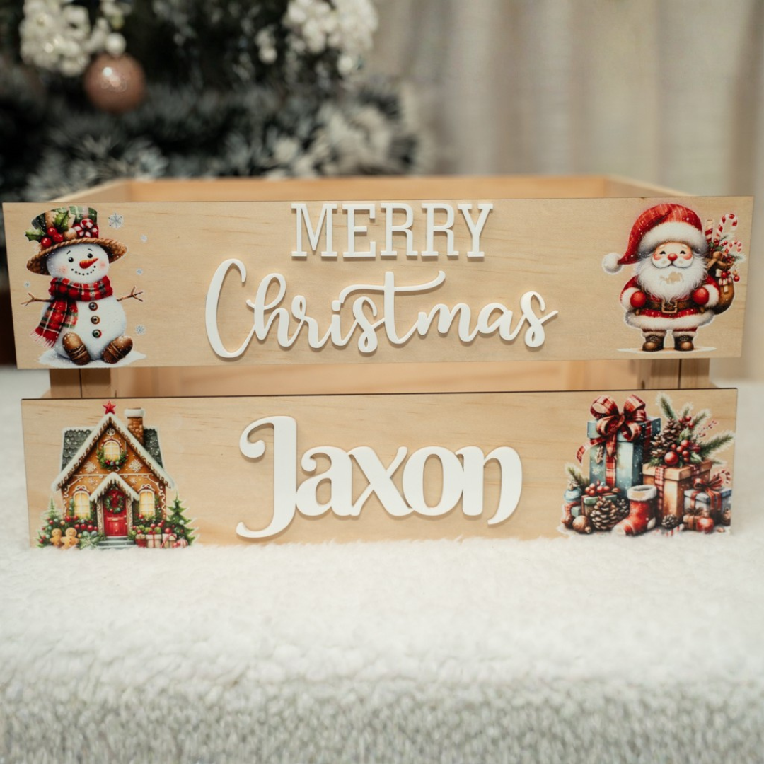 Personalised Christmas Crates Red