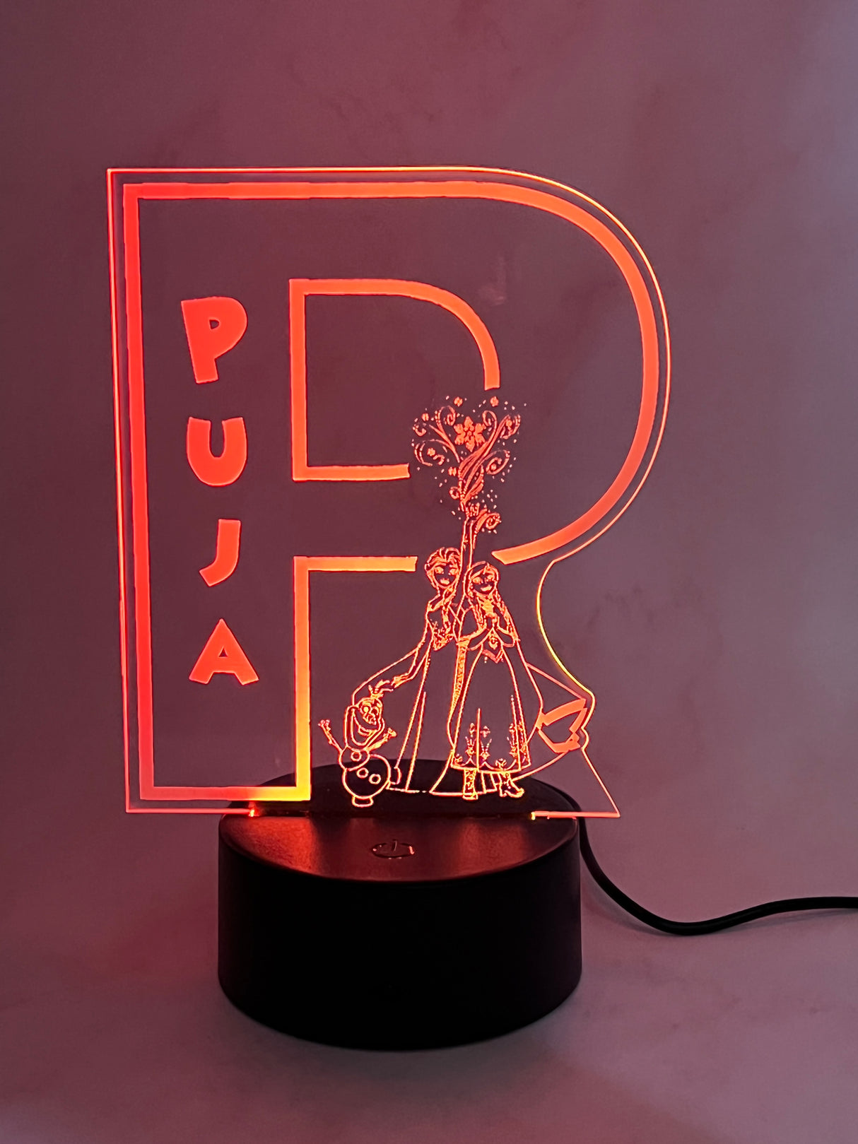 Personalised Monogram Frozen Led Night Light