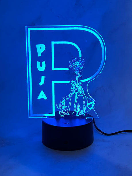 Personalised Monogram Frozen Led Night Light