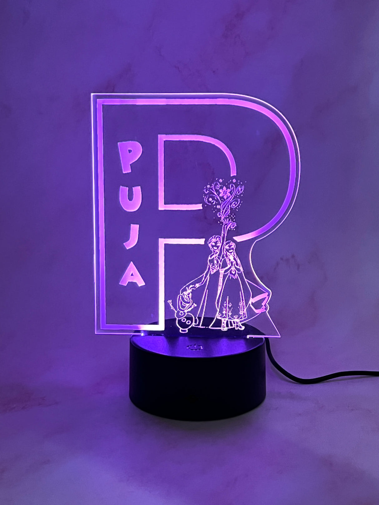 Personalised Monogram Frozen Led Night Light