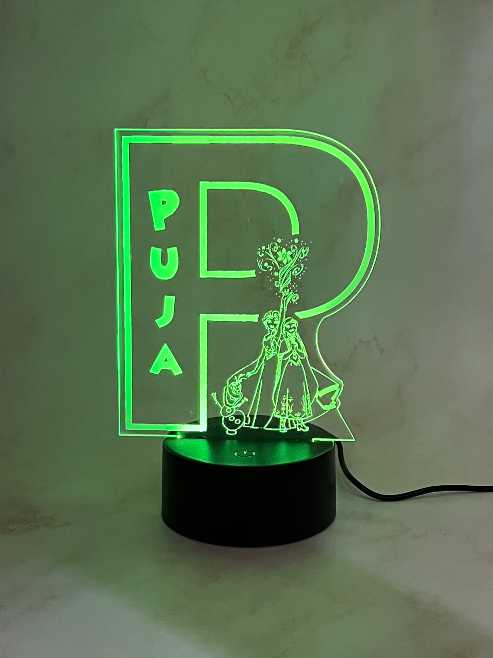 Personalised Monogram Frozen Led Night Light