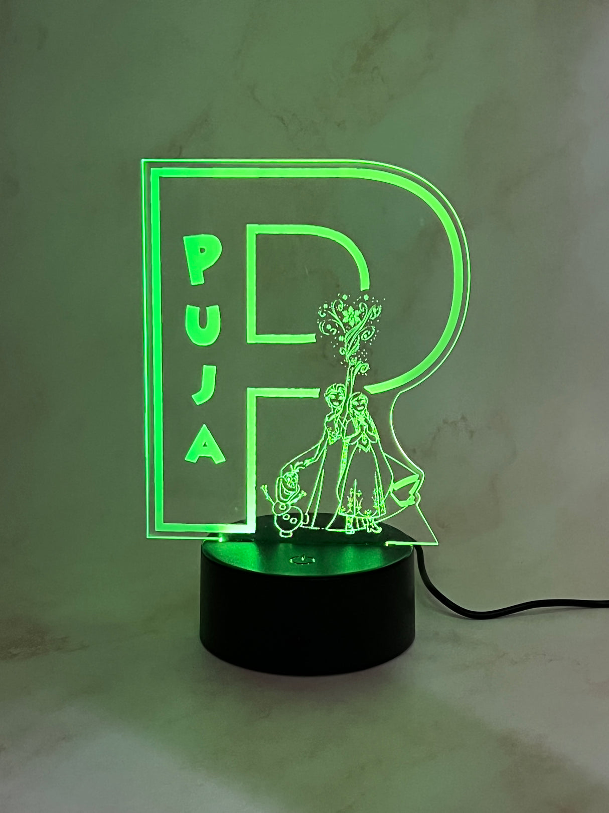 Personalised Monogram Frozen Led Night Light