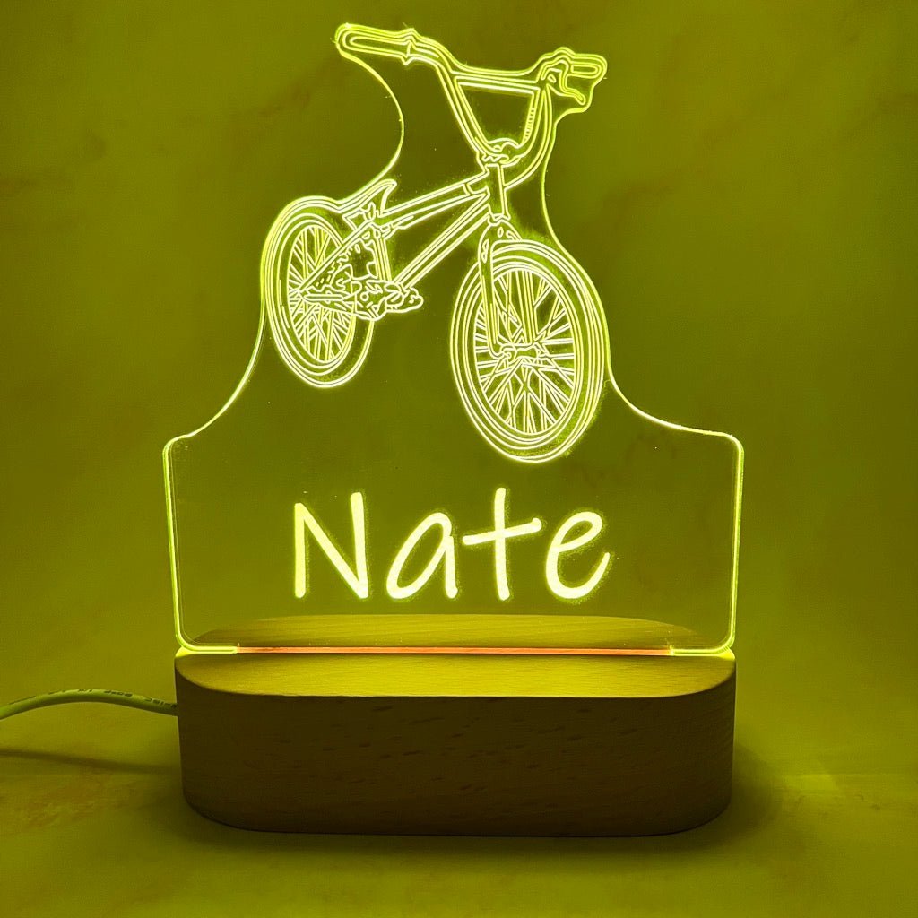Personalised Bicycle Led Night Light - KnK krafts