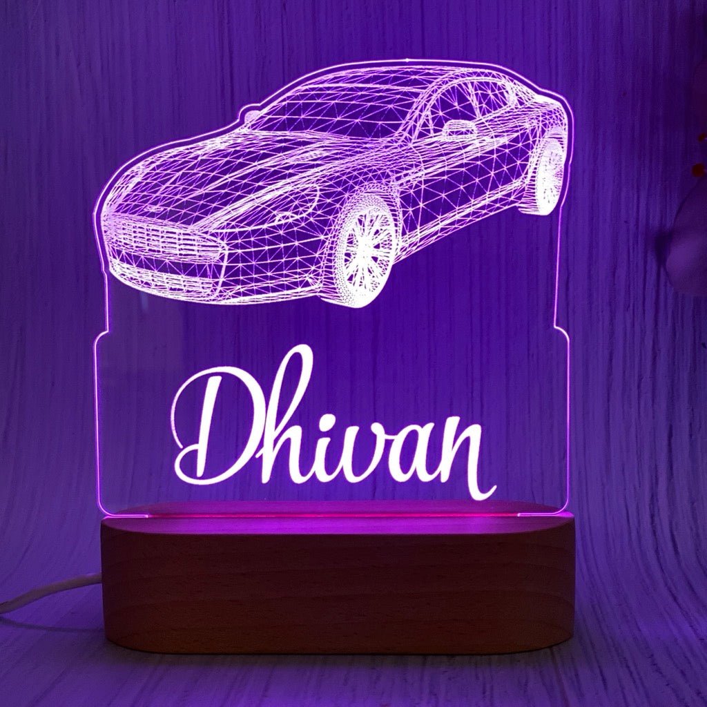 Personalised Car Led Night Lamp - KnK krafts