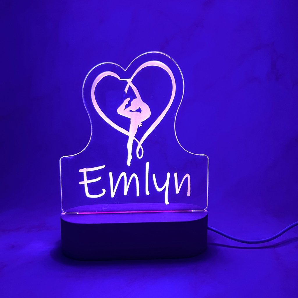 Personalised Gymnast with Ribbon Led Night Light - KnK krafts