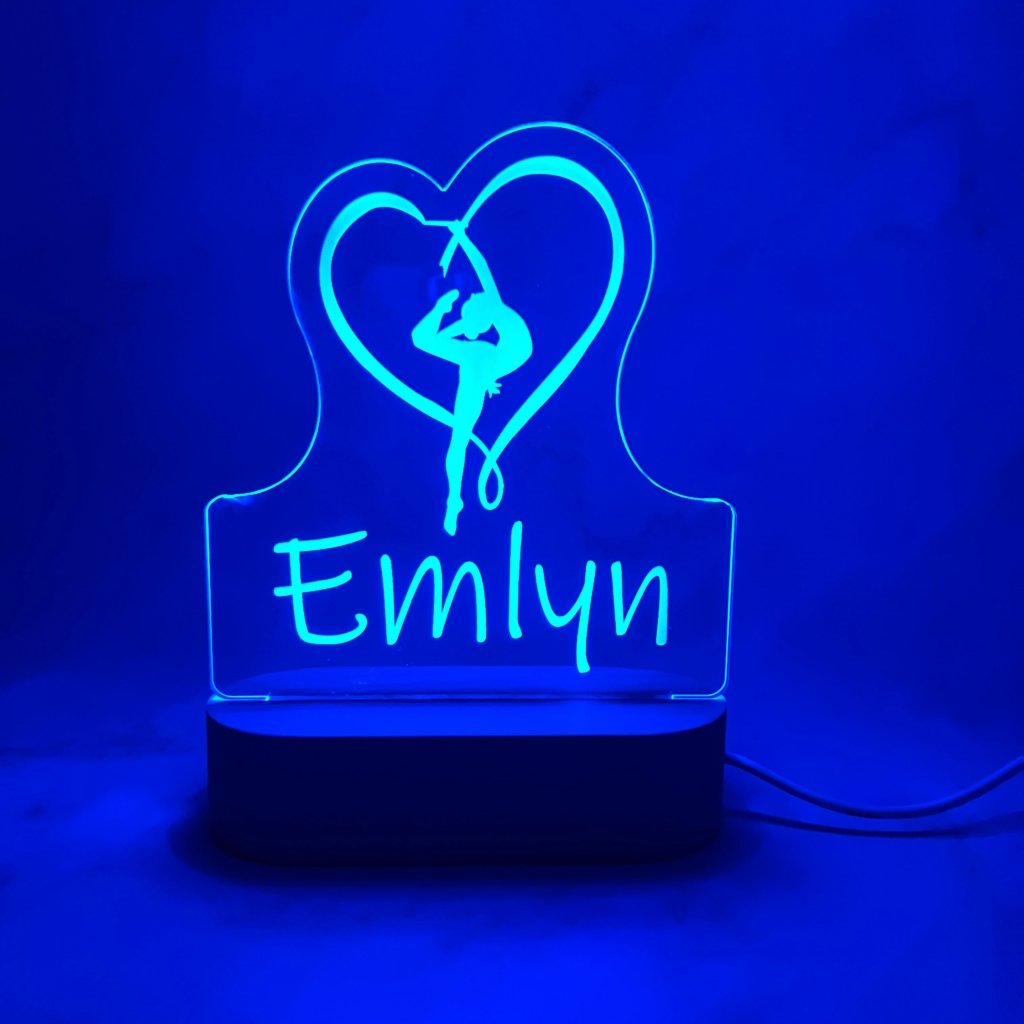 Personalised Gymnast with Ribbon Led Night Light - KnK krafts