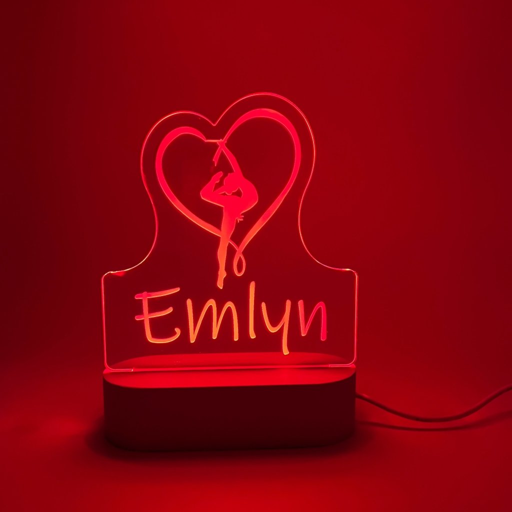 Personalised Gymnast with Ribbon Led Night Light - KnK krafts