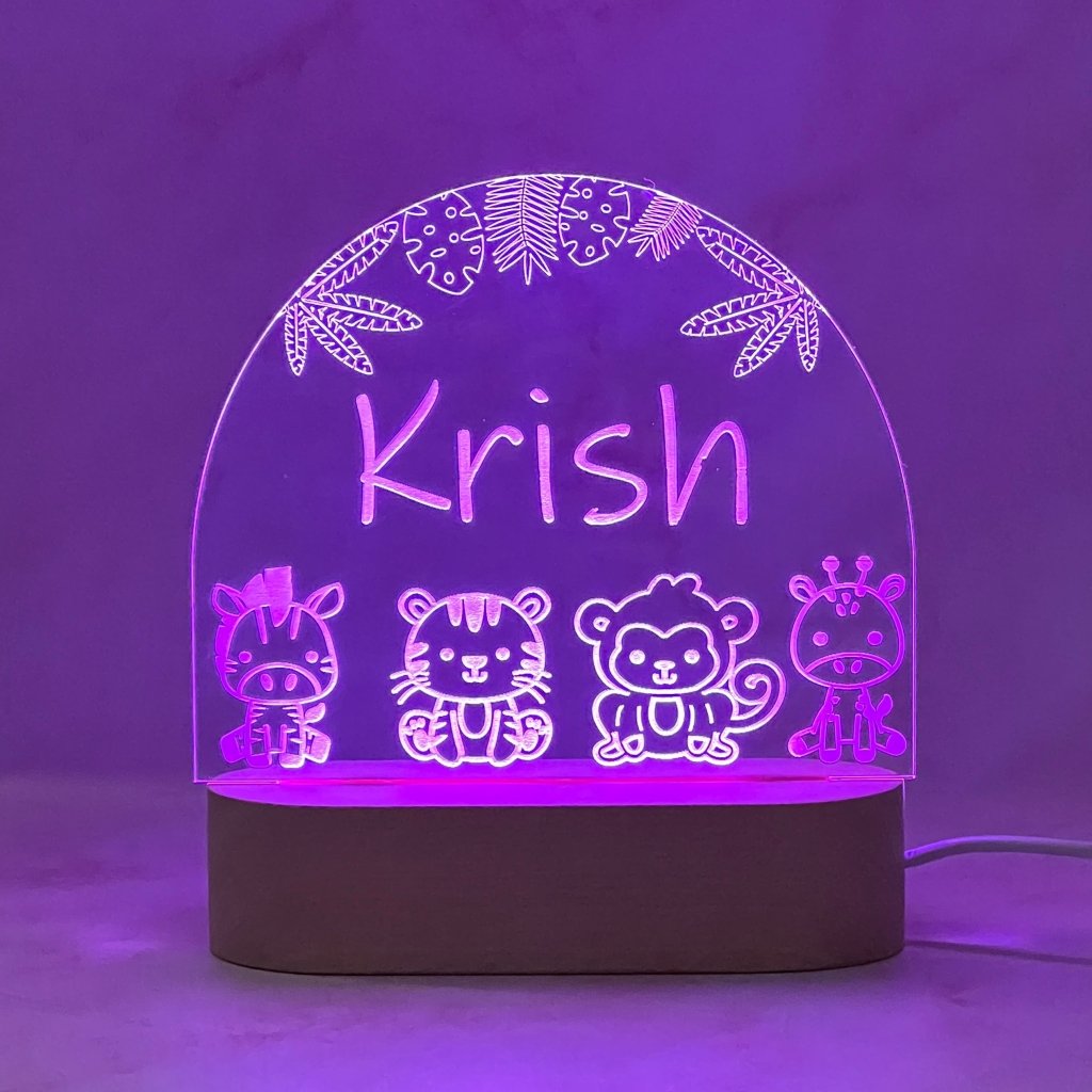 Personalised Jungle Led Night Light - KnK krafts