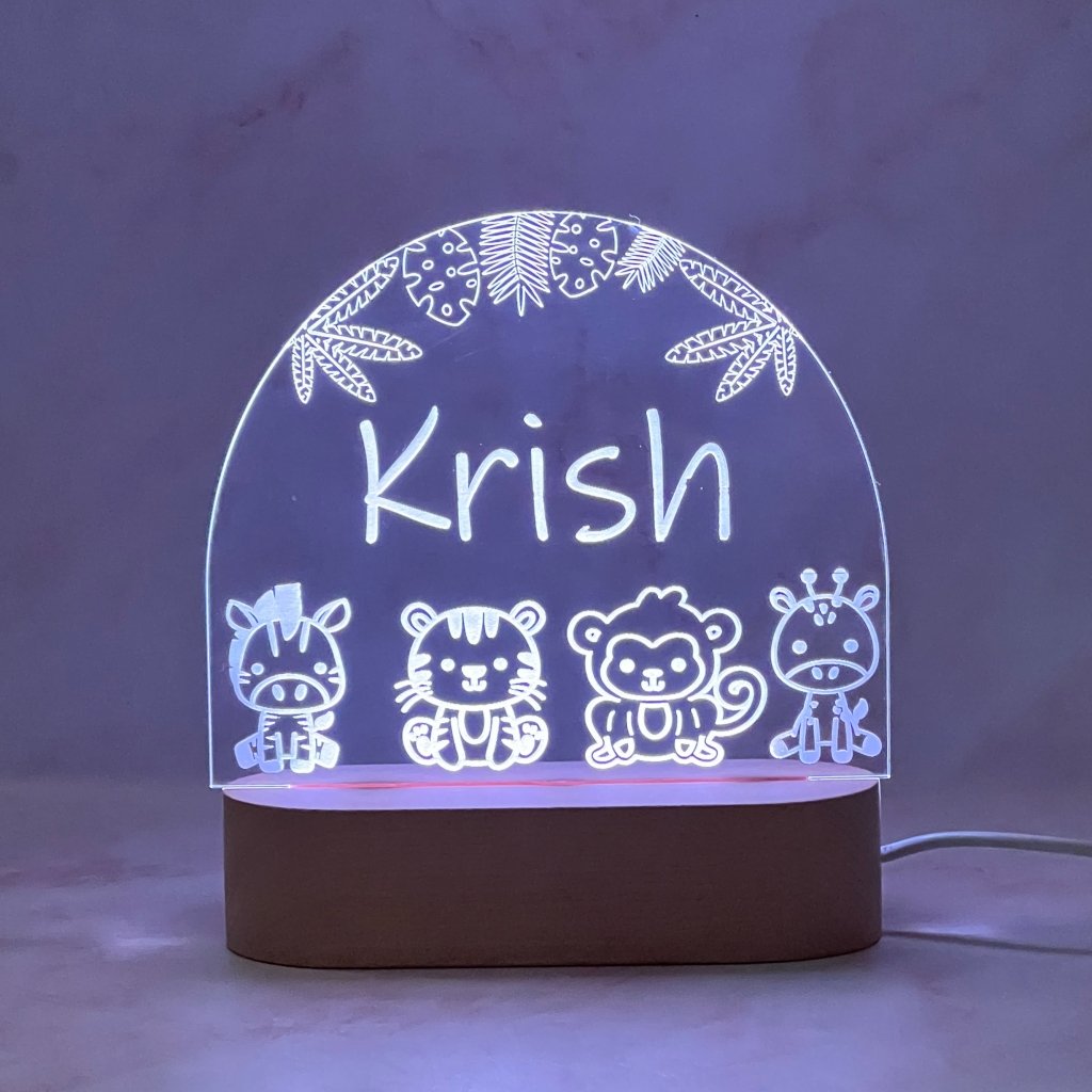 Personalised Jungle Led Night Light - KnK krafts