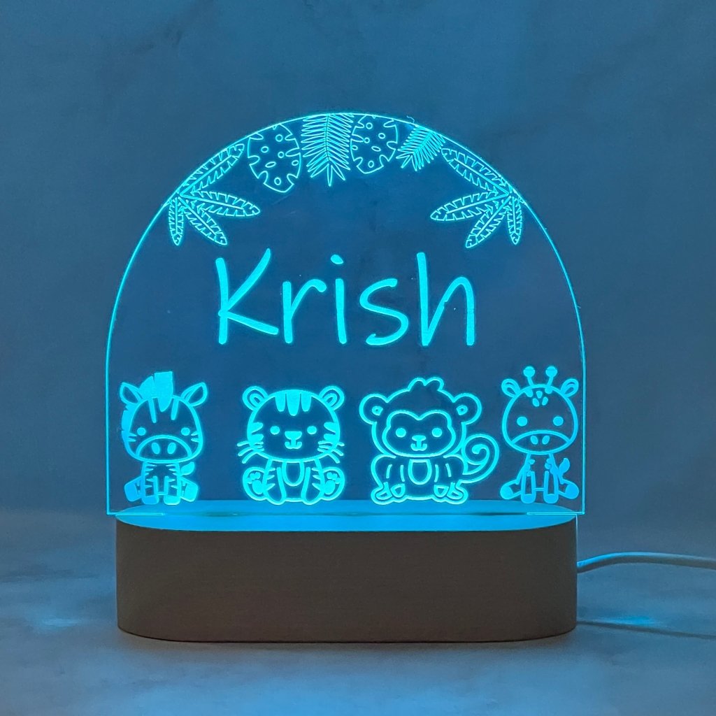 Personalised Jungle Led Night Light - KnK krafts