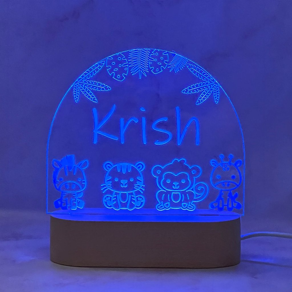 Personalised Jungle Led Night Light - KnK krafts