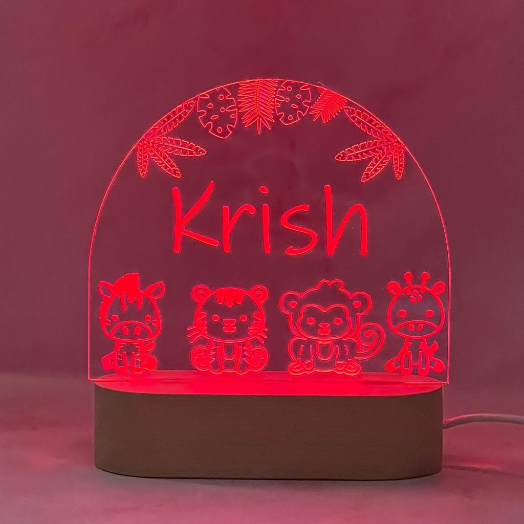 Personalised Jungle Led Night Light - KnK krafts