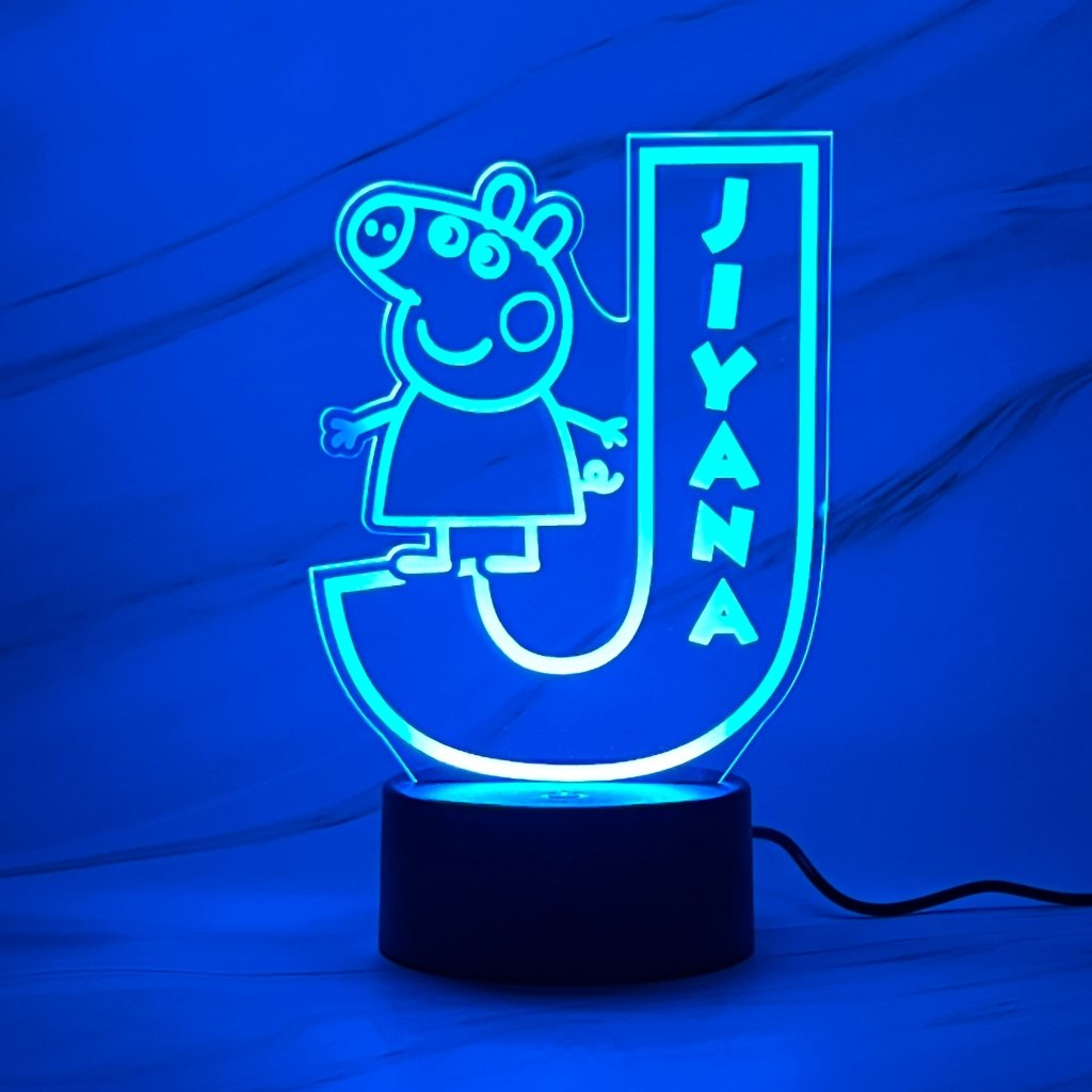 Personalised Monogram Peppa Led Night Light - KnK krafts