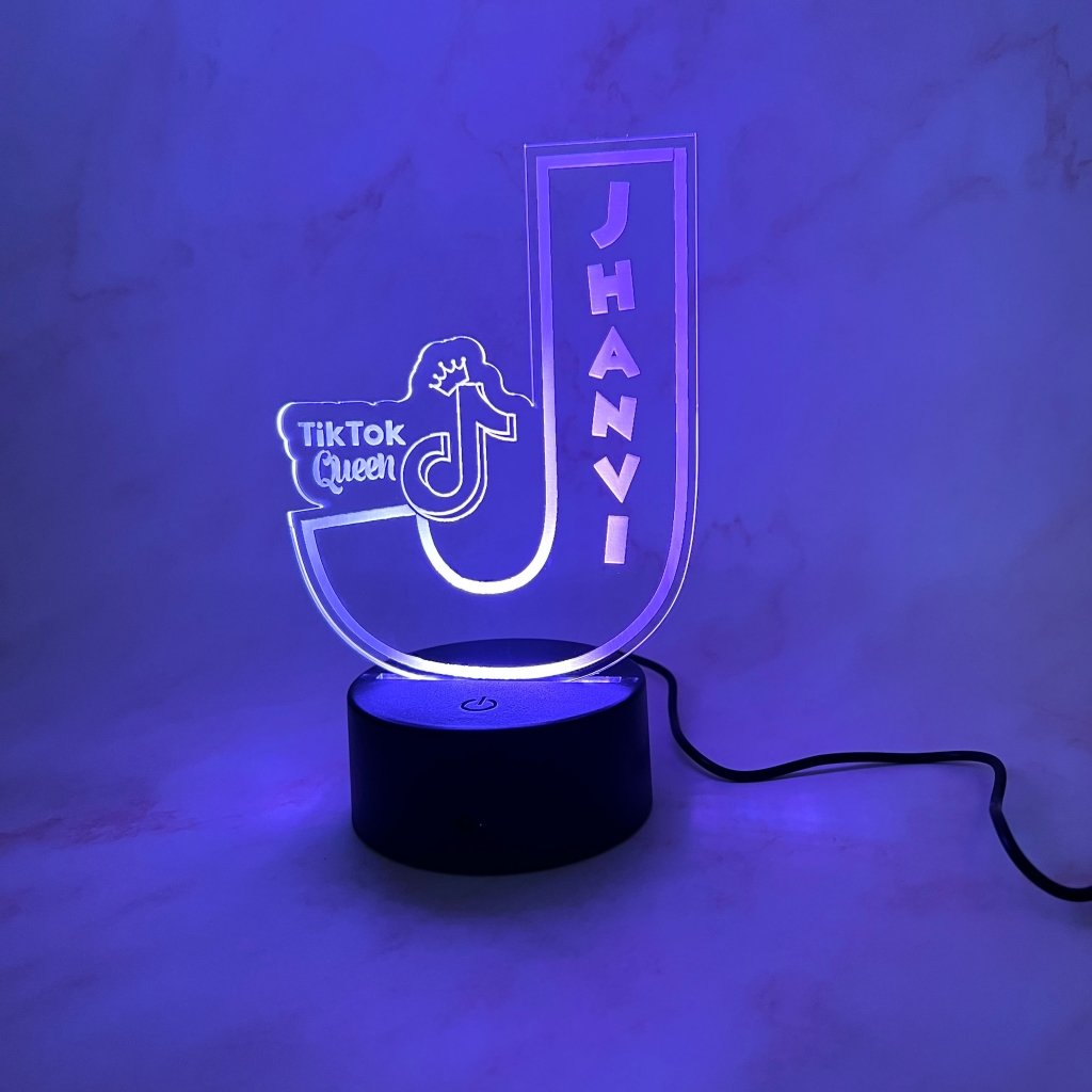 Personalised Monogram Tik Tok Led Night Light - KnK krafts