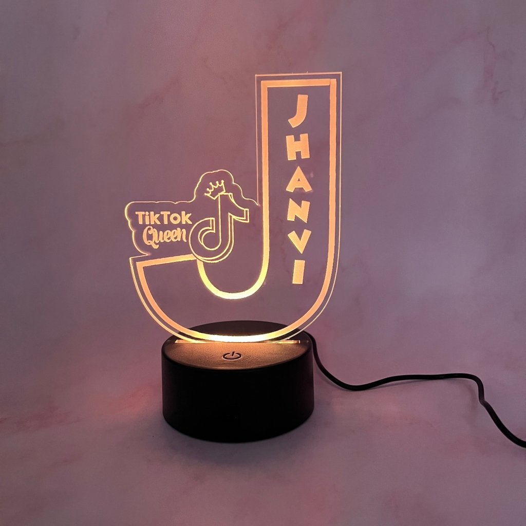 Personalised Monogram Tik Tok Led Night Light - KnK krafts