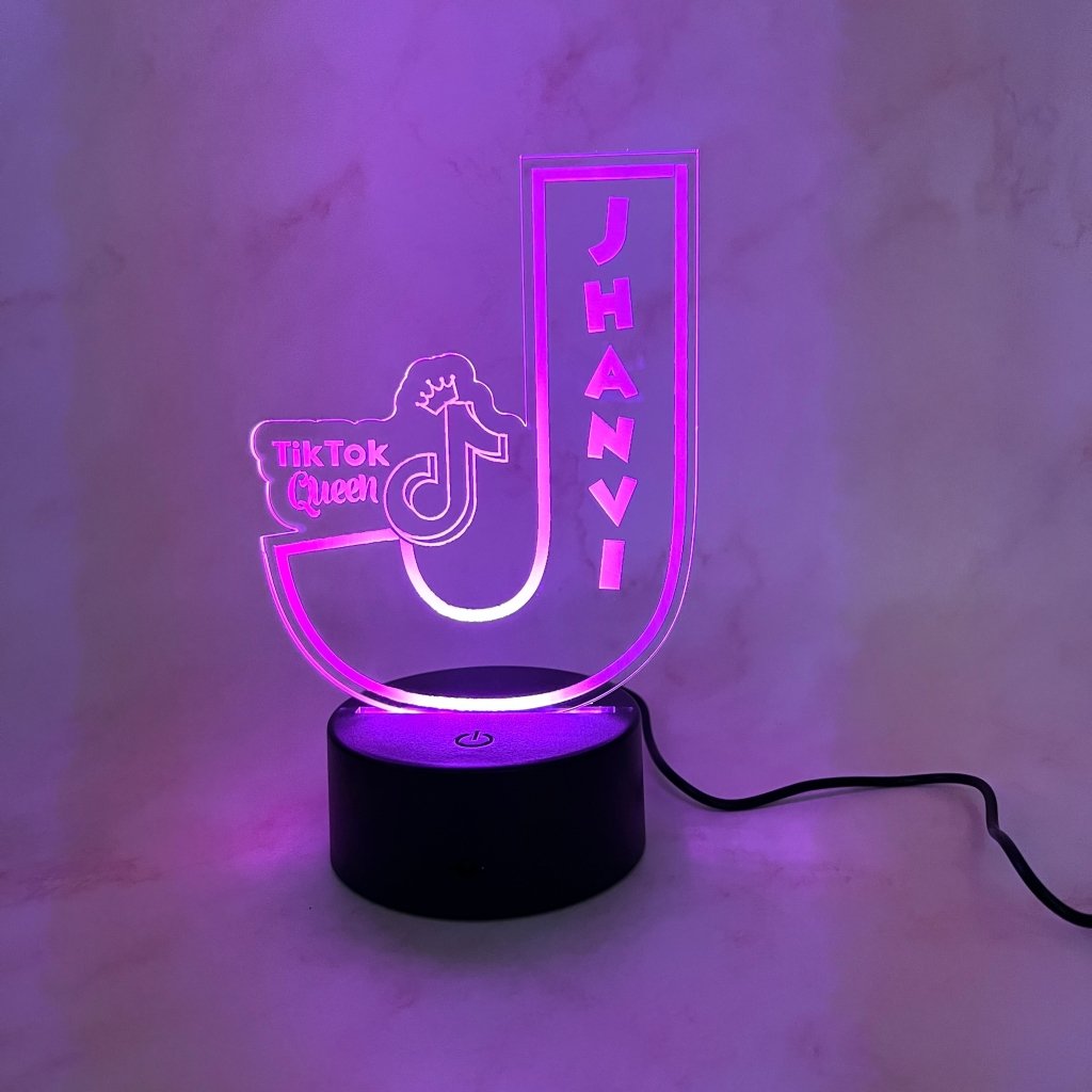 Personalised Monogram Tik Tok Led Night Light - KnK krafts