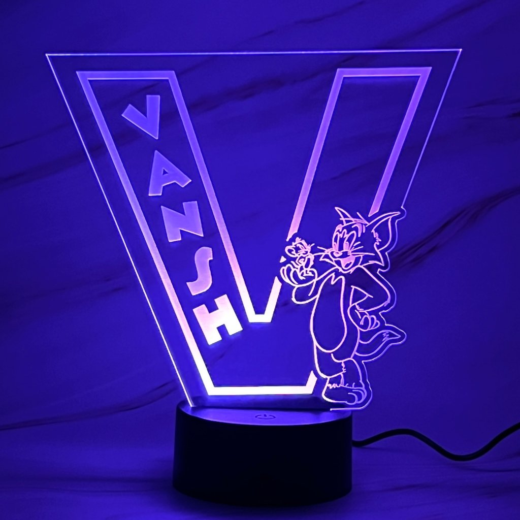 Personalised Monogram Tom and Jerry Led Night Light - KnK krafts