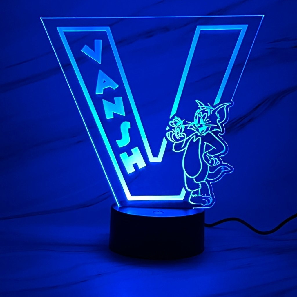 Personalised Monogram Tom and Jerry Led Night Light - KnK krafts
