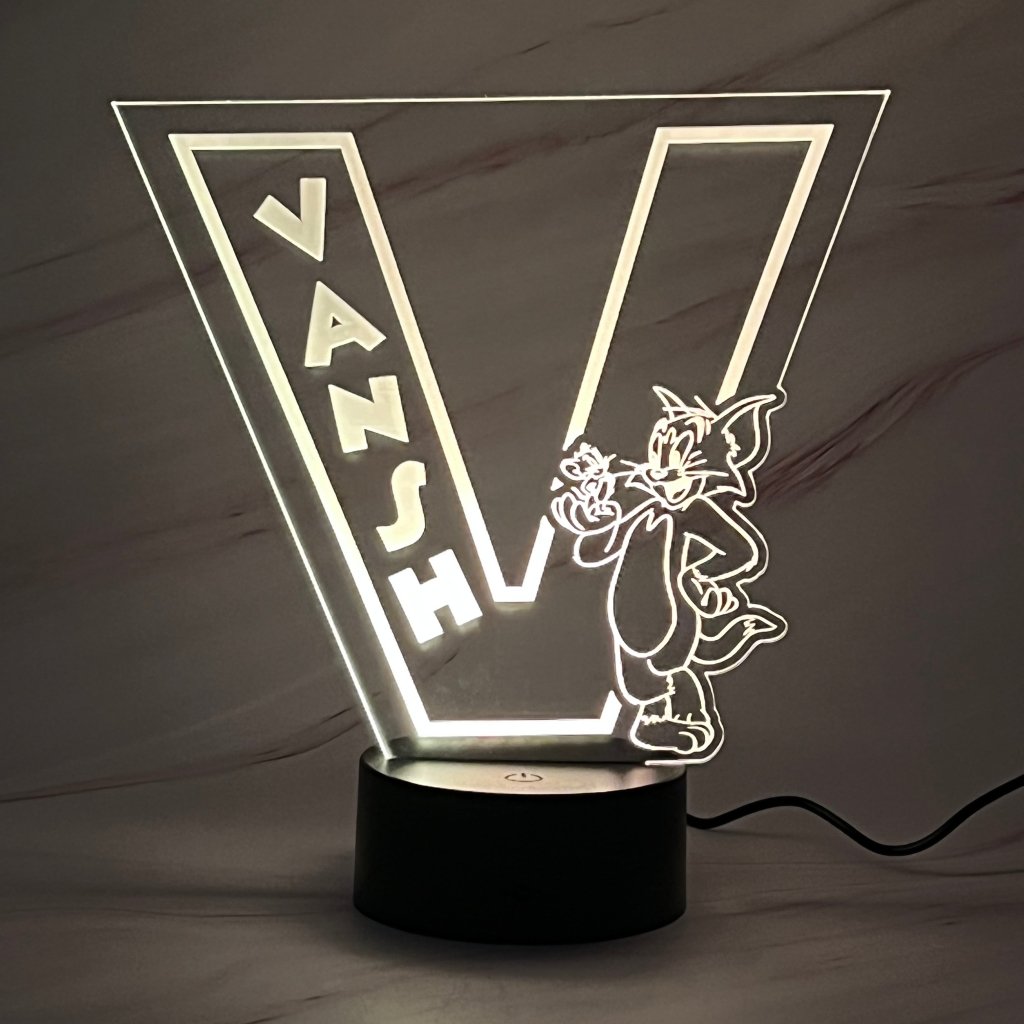 Personalised Monogram Tom and Jerry Led Night Light - KnK krafts