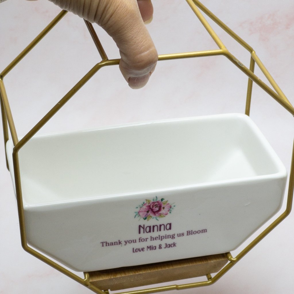 Personalised Mothers Day Planter Pot with Stand - KnK krafts