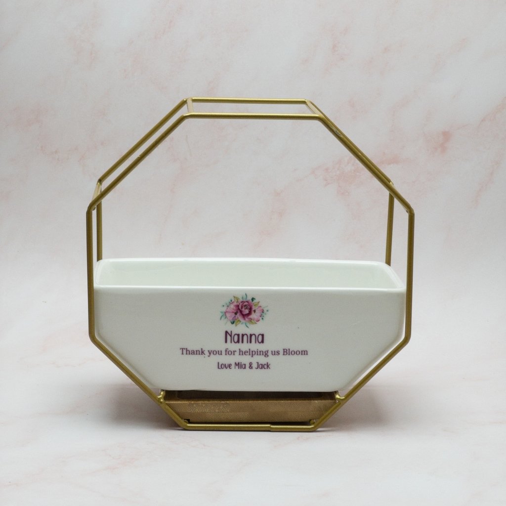 Personalised Mothers Day Planter Pot with Stand - KnK krafts