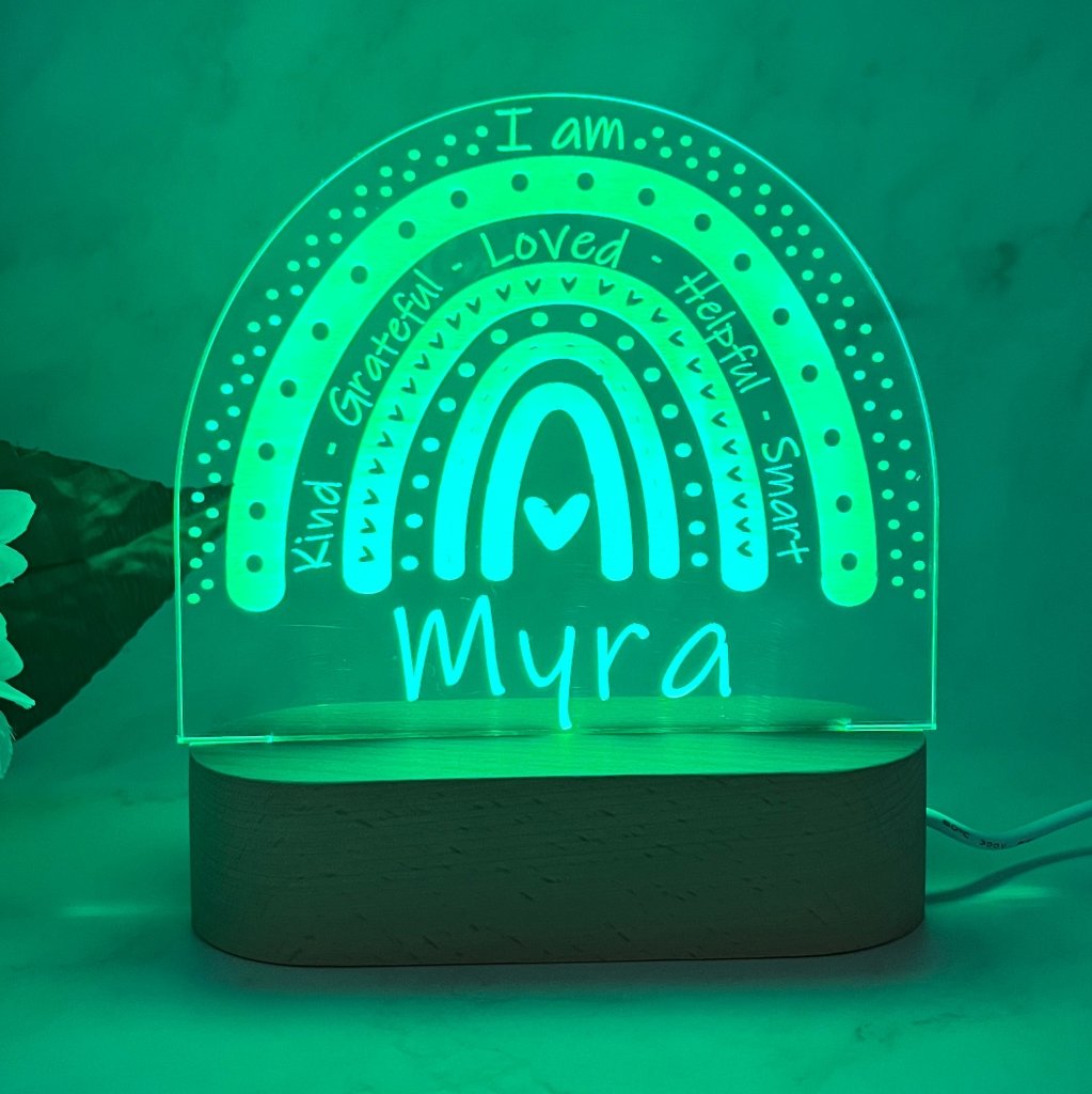 Personalised Motivational Rainbow Led Night Light - KnK krafts