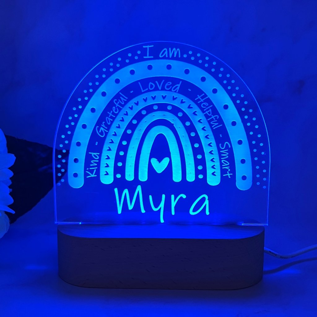 Personalised Motivational Rainbow Led Night Light - KnK krafts