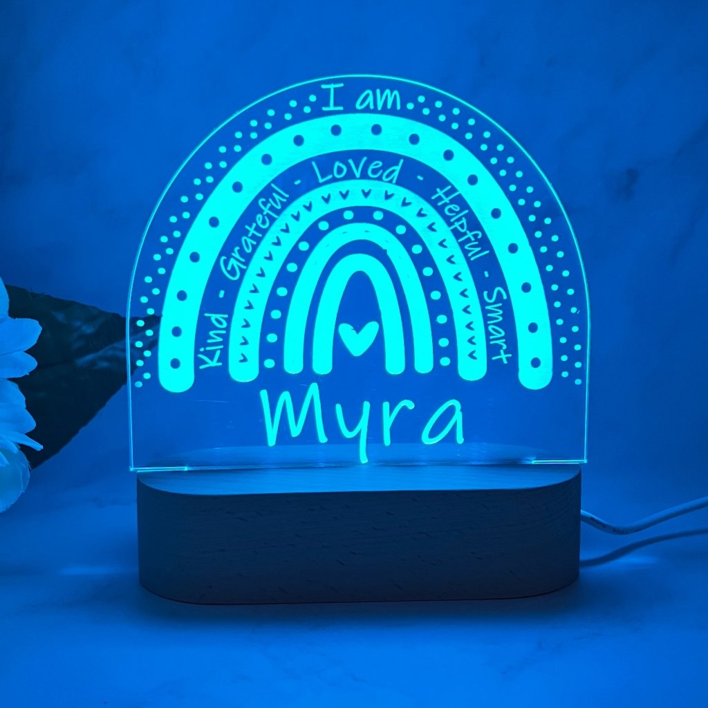 Personalised Motivational Rainbow Led Night Light - KnK krafts