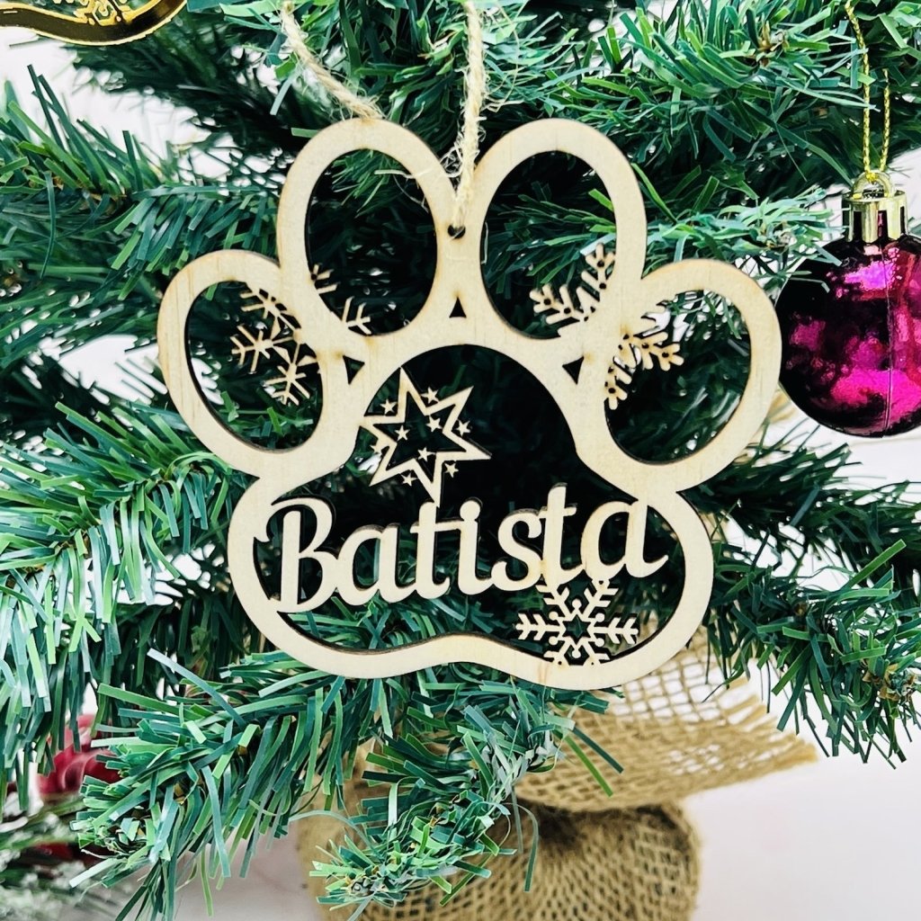 Personalised Paw Christmas Ornaments/Baubles - KnK krafts