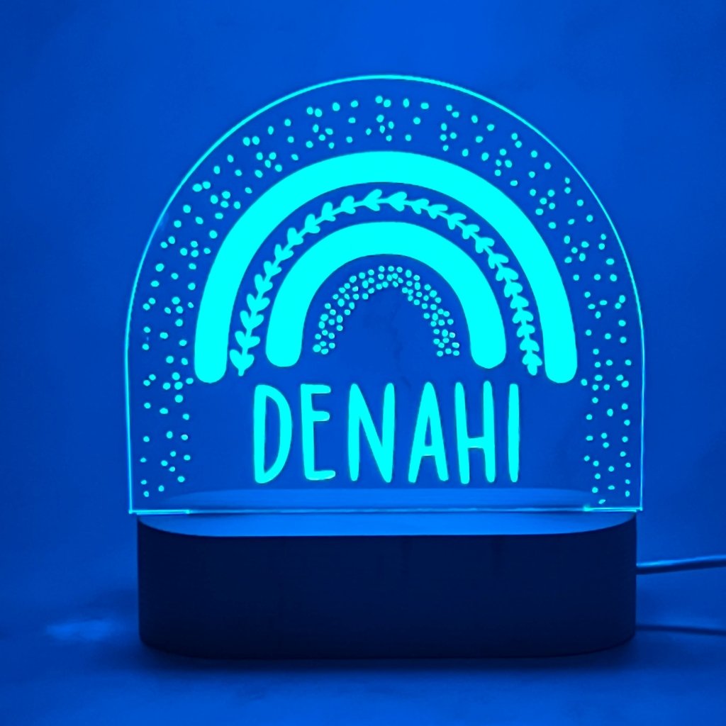 Personalised Rainbow Led Night Light - KnK krafts